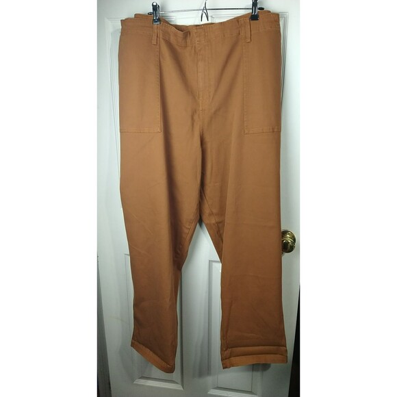 Ava & Viv Woman 30W Chino Flat Front Brown Casual Pants Travel Office Pocket - Picture 1 of 11